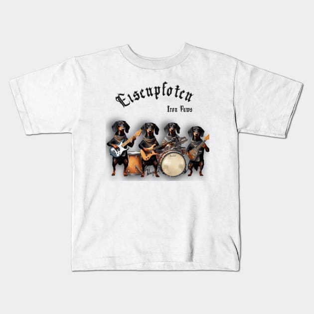 Dachshund band Eisenpfoten (Iron Paws) Kids T-Shirt by Long-N-Short-Shop